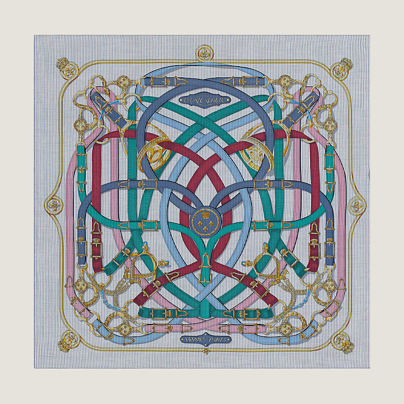 Cavalcadour Rayure shawl 140 | Hermès Singapore